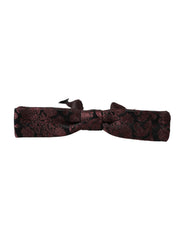Dolce & Gabbana Bordeauxrode Zijden Vlinderdas met Bloemenprint voor Heren, Verstelbare Hals