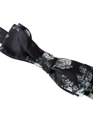 Dolce & Gabbana Schwarze florale Fantasie verstellbare Herrenfliege