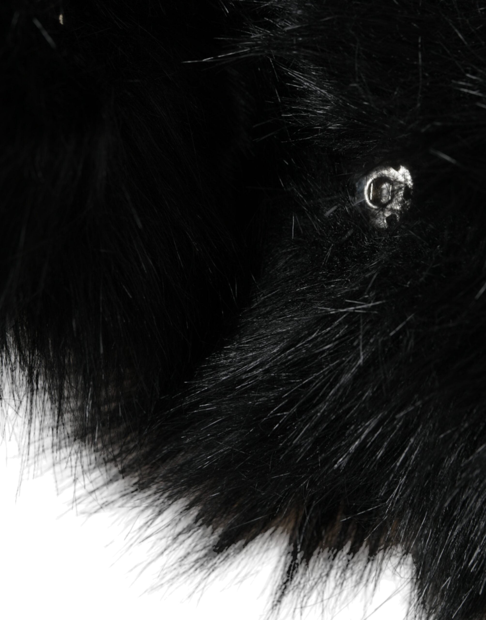 Dolce & Gabbana Schwarze Kunstfell-Ganzkopfmütze