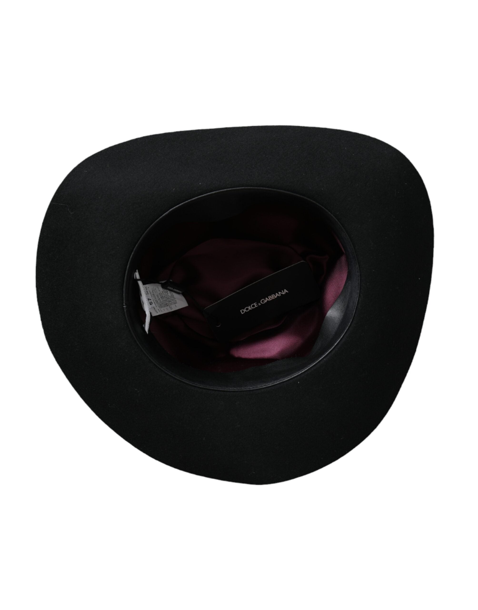 Dolce & Gabbana Schwarzer Kaninchenfilz-Trilby für Damen
