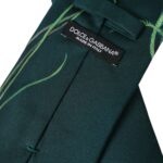 Dolce & Gabbana Grüne bedruckte Krawatte für Herren aus 100 % Seide, verstellbar
