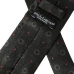 Dolce & Gabbana Dunkelgraue 100% Seide Fantasy Verstellbare Herren Krawatte