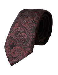 Dolce & Gabbana Bordeaux Patroon Zijden Verstelbare Mannenstropdas