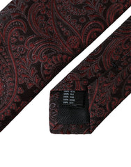 Dolce & Gabbana Bordeaux Patroon Zijden Verstelbare Mannenstropdas