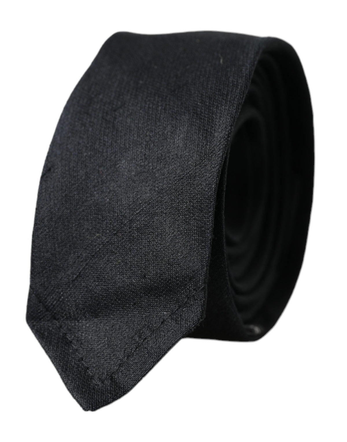 Dolce & Gabbana Schwarze, einfarbige Krawatte aus 100 % Seide zum Binden
