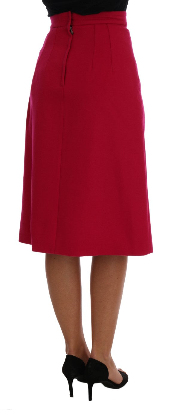 Dolce & Gabbana Roze Wollen Knie-lange A-lijn Rok
