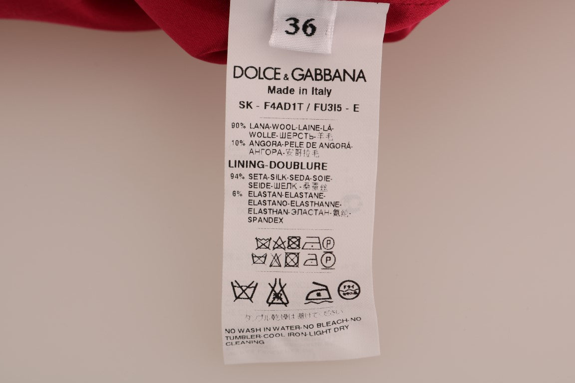 Dolce & Gabbana Roze Wollen Knie-lange A-lijn Rok