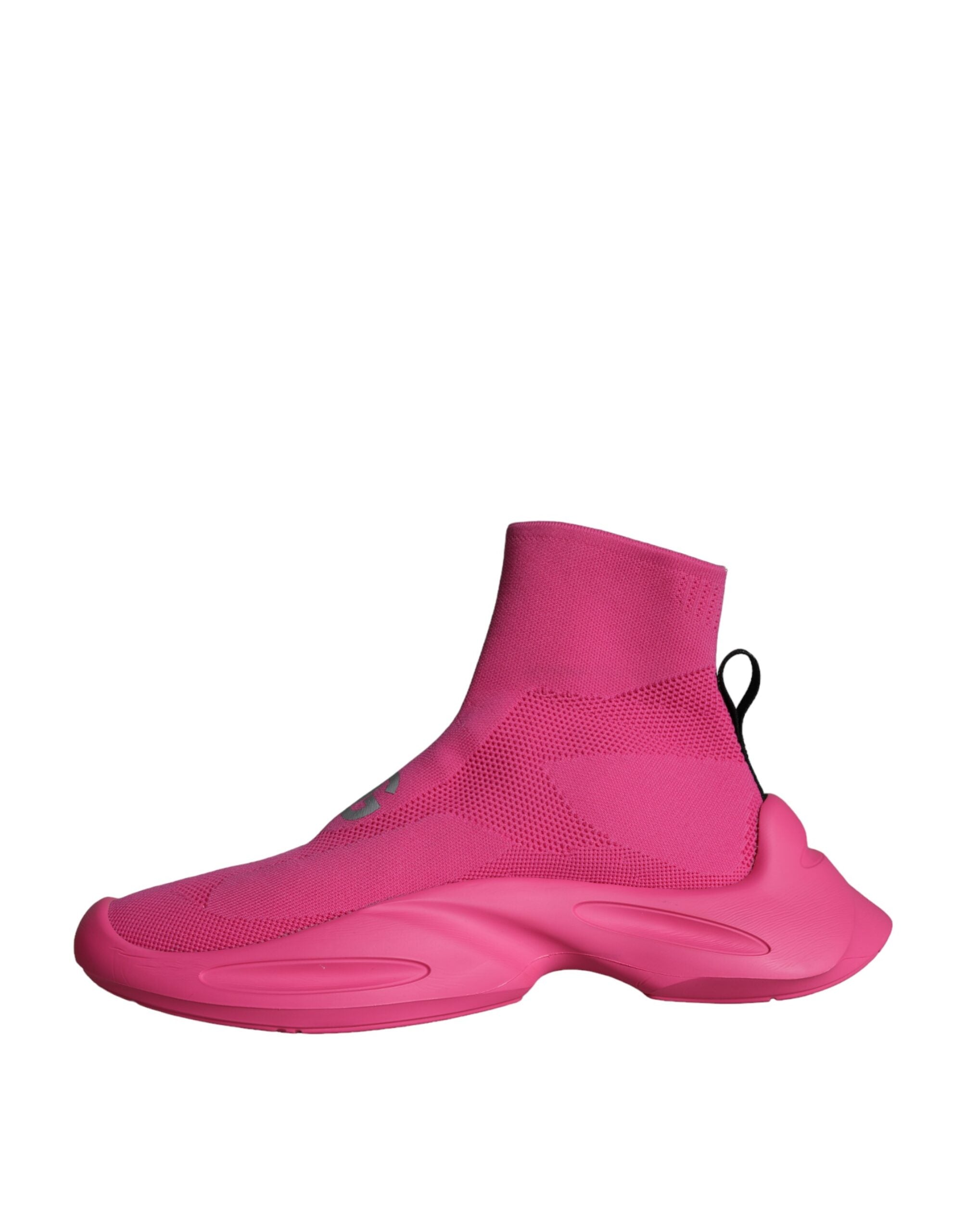 Dolce &amp; Gabbana Pink Logo Print Slip On Socken Sneakers Schuhe