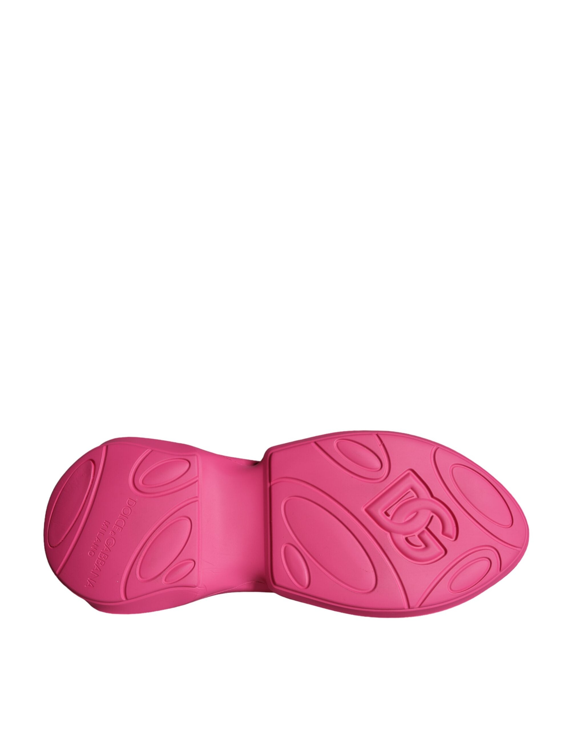 Dolce &amp; Gabbana Pink Logo Print Slip On Socken Sneakers Schuhe