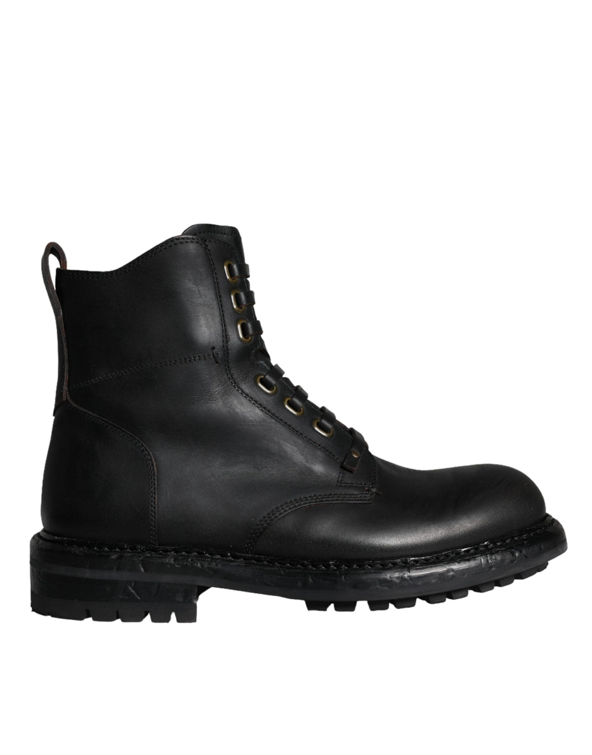Dolce & Gabbana Schwarze geschnürte Wadenhohe Stiefel Herrenschuhe