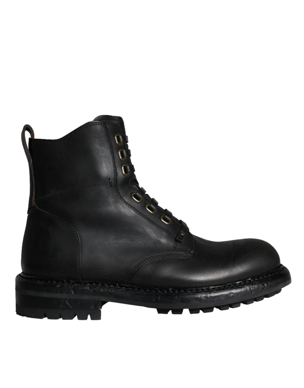 Dolce & Gabbana Schwarze geschnürte Wadenhohe Stiefel Herrenschuhe