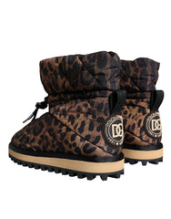 Dolce & Gabbana Braune Leoparden-Stiefeletten Gepolsterte Schuhe