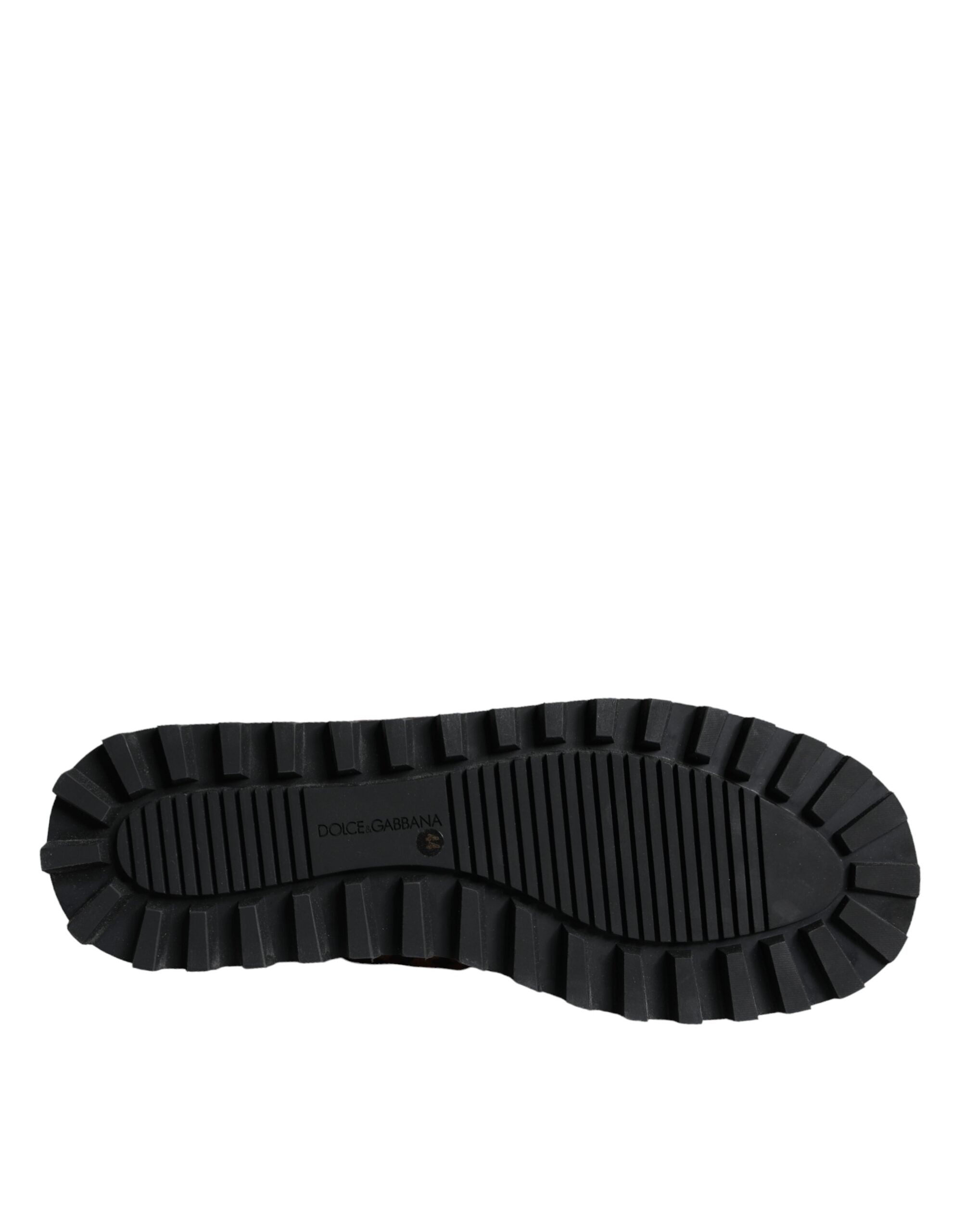 Dolce & Gabbana Braune Leoparden-Stiefeletten Gepolsterte Schuhe