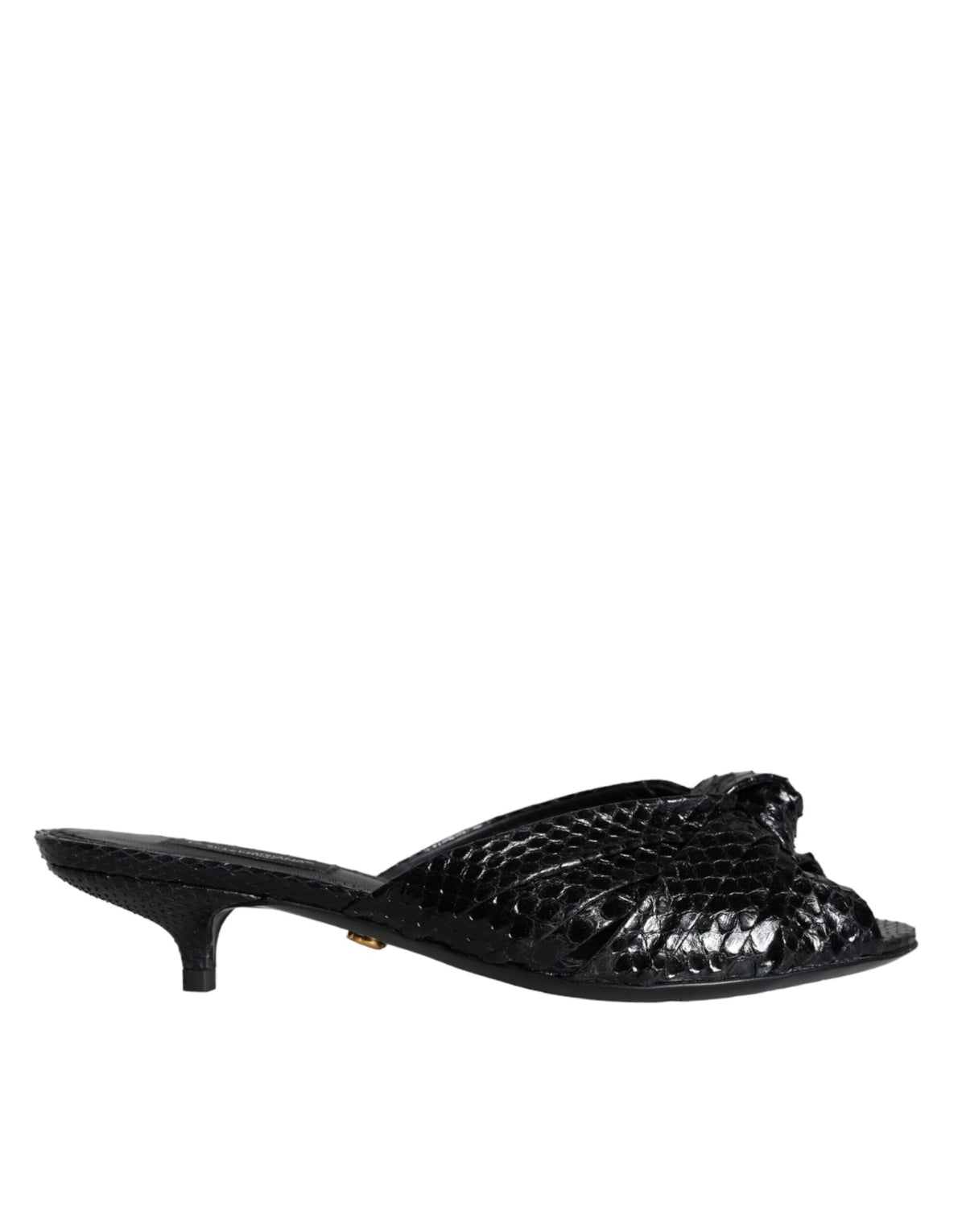 Dolce & Gabbana Schwarze Leder Pantoletten Sandalen Schuhe
