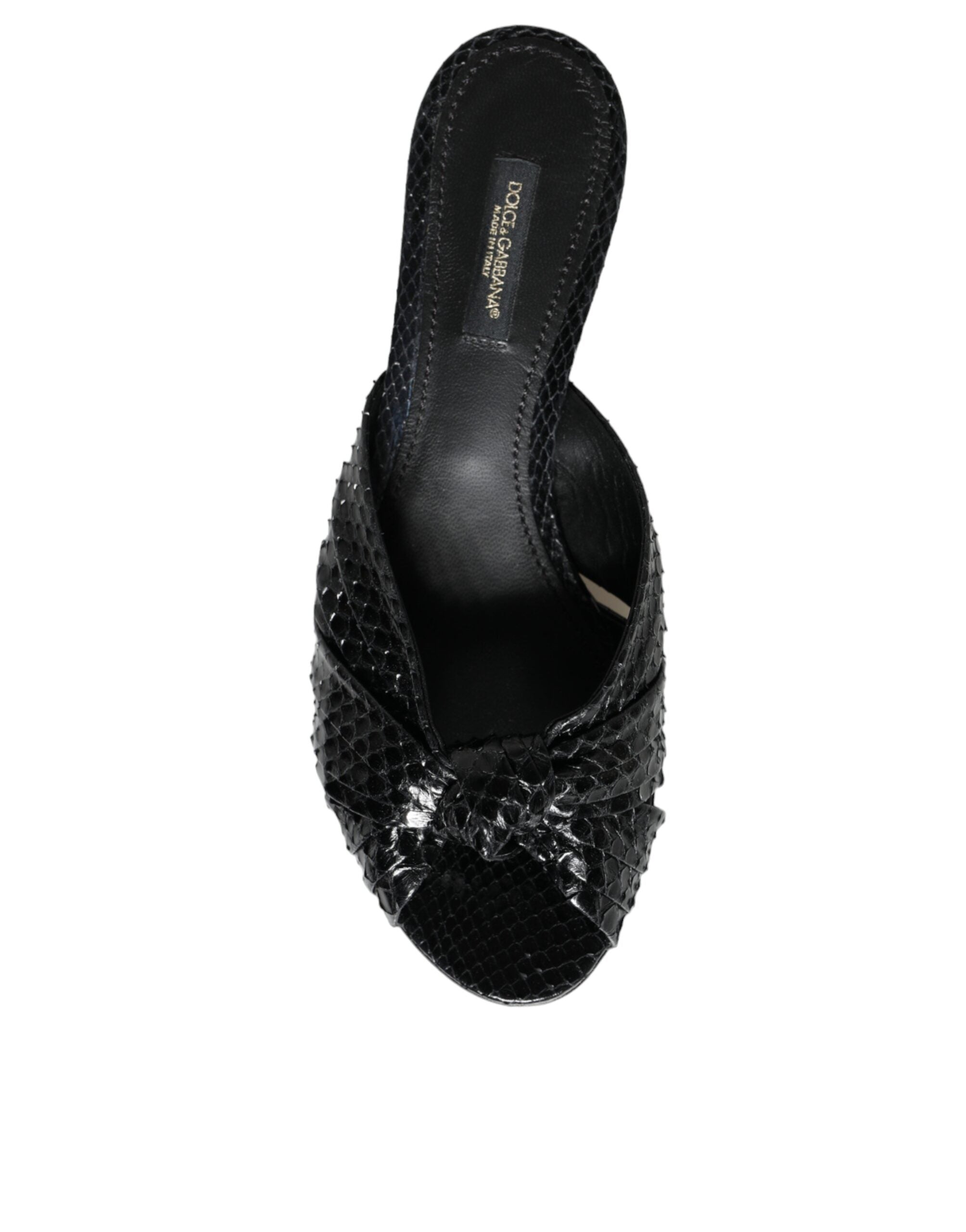 Dolce & Gabbana Schwarze Leder Pantoletten Sandalen Schuhe
