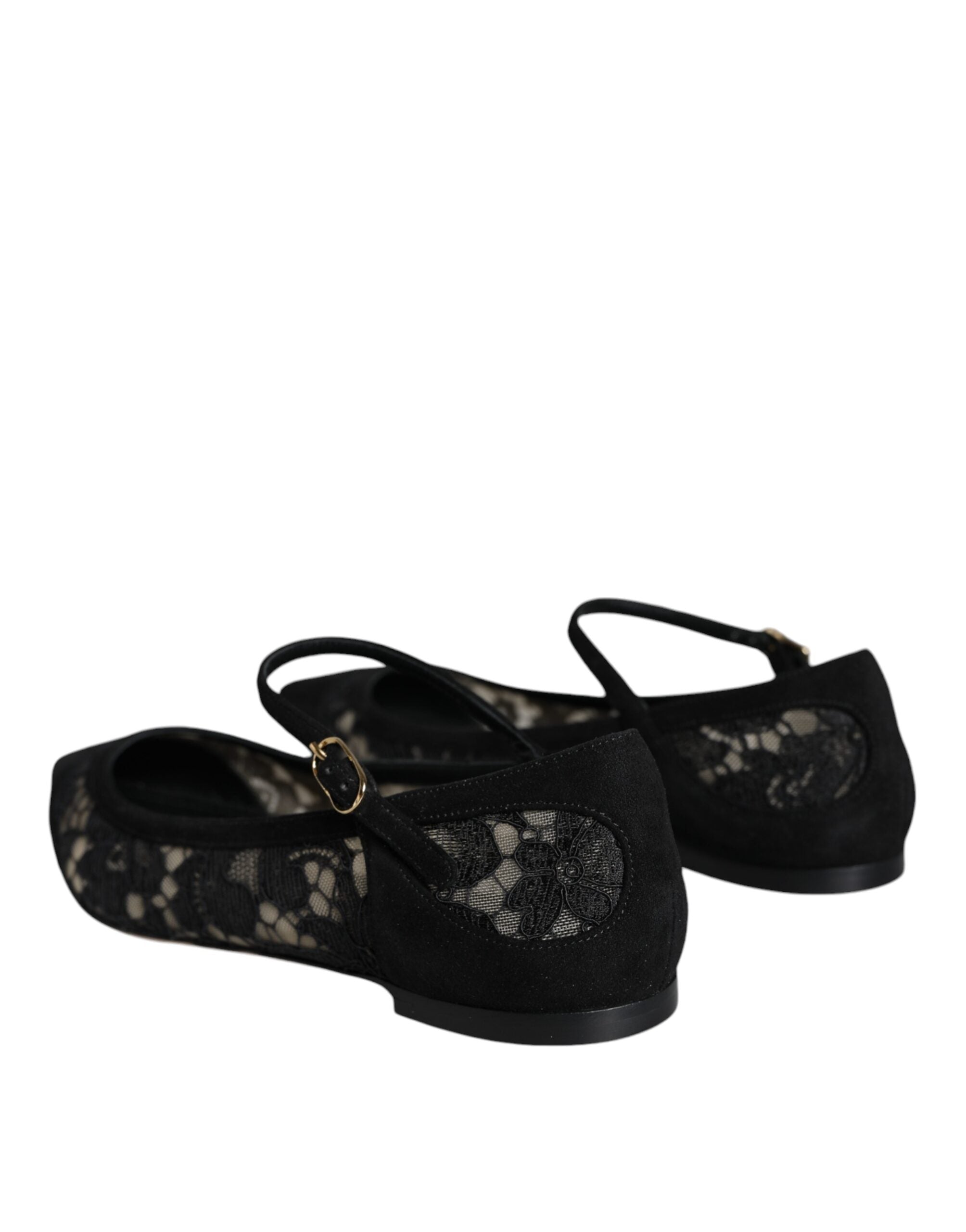 Dolce &amp; Gabbana – Schwarze Taormina-Schuhe mit Spitze von Bellucci