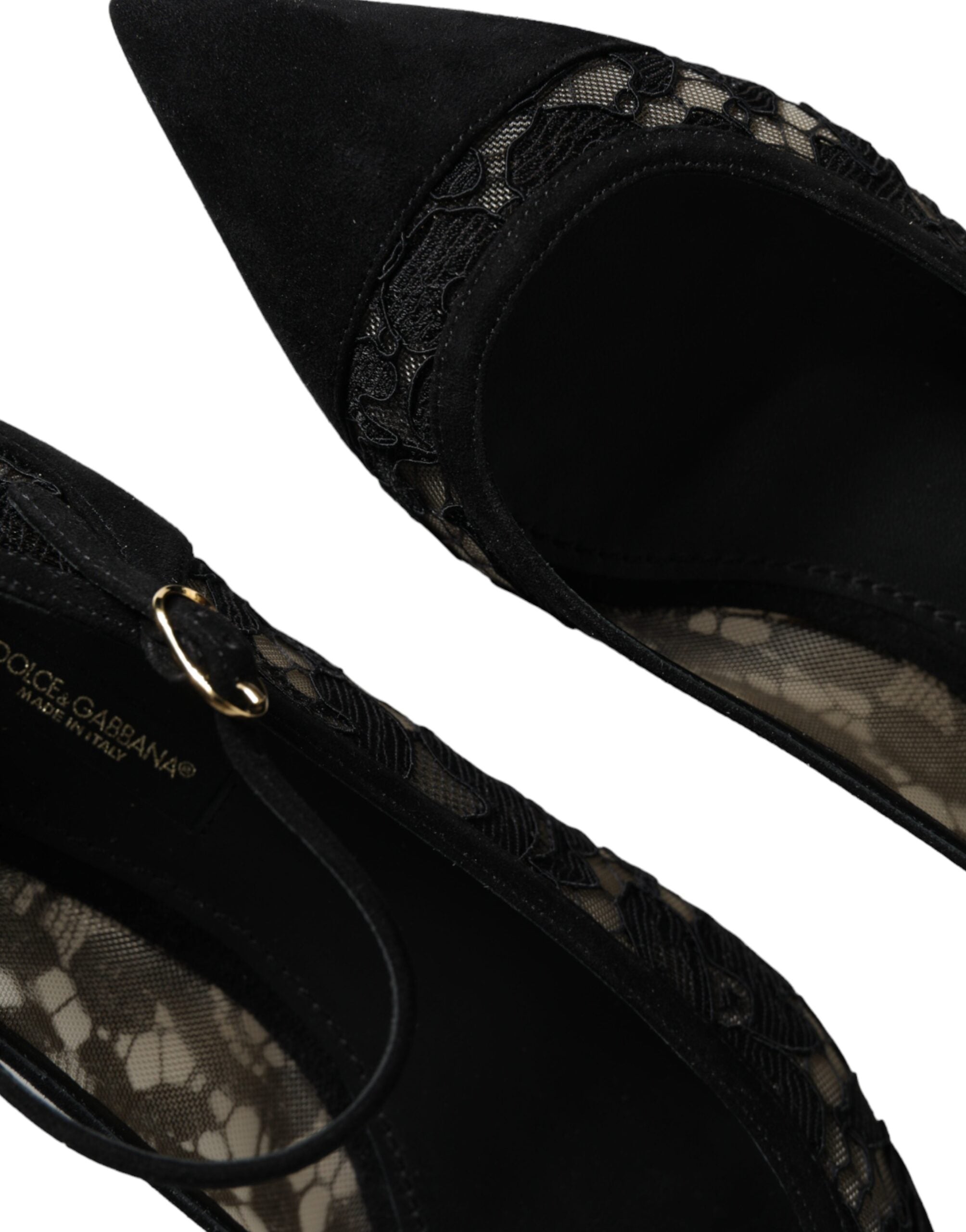 Dolce &amp; Gabbana – Schwarze Taormina-Schuhe mit Spitze von Bellucci