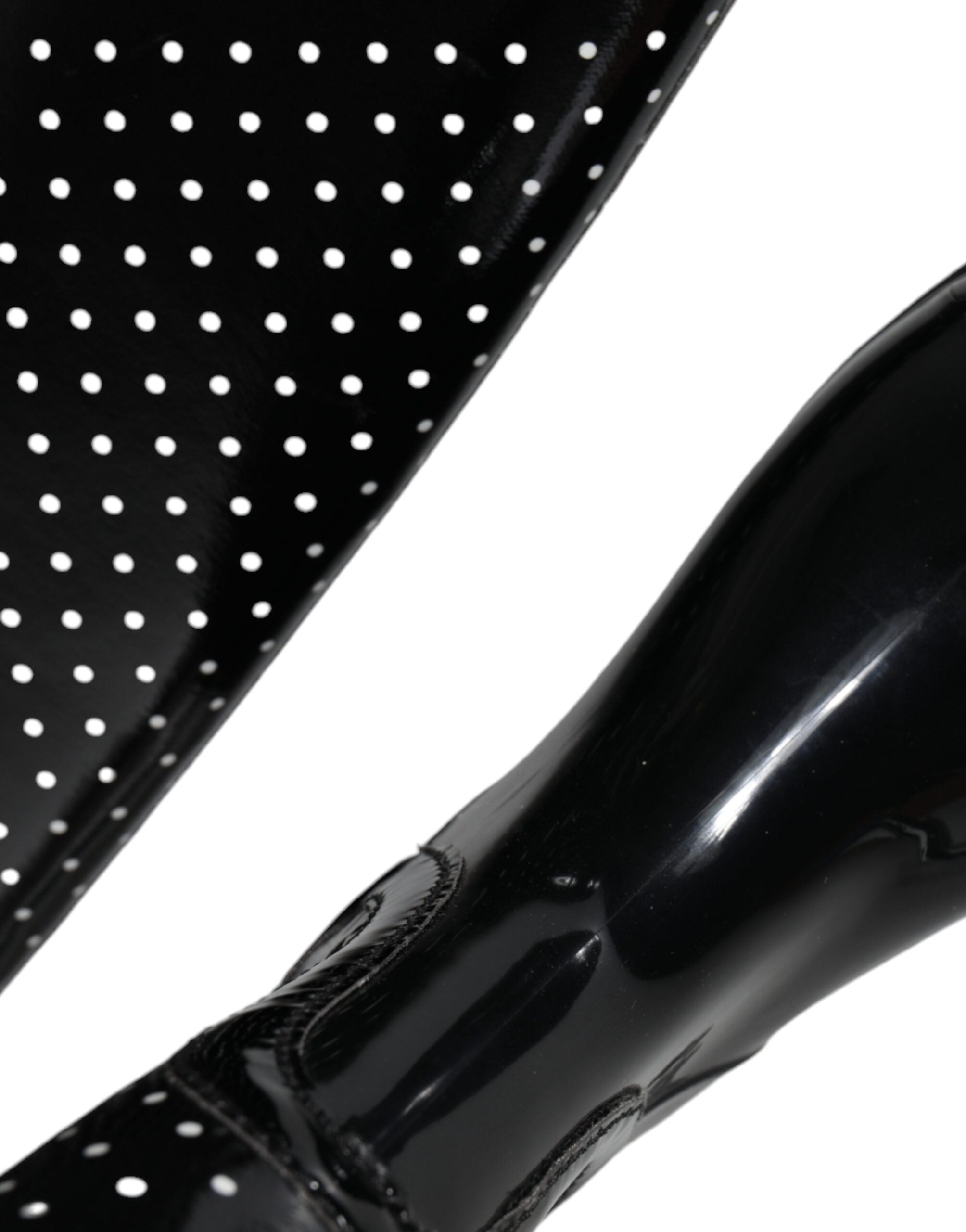 Dolce &amp; Gabbana – Kniehohe Stiefel aus Gummi mit schwarzen Punkten