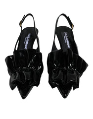 Dolce & Gabbana Schwarze Lackleder Slingback-Pumps