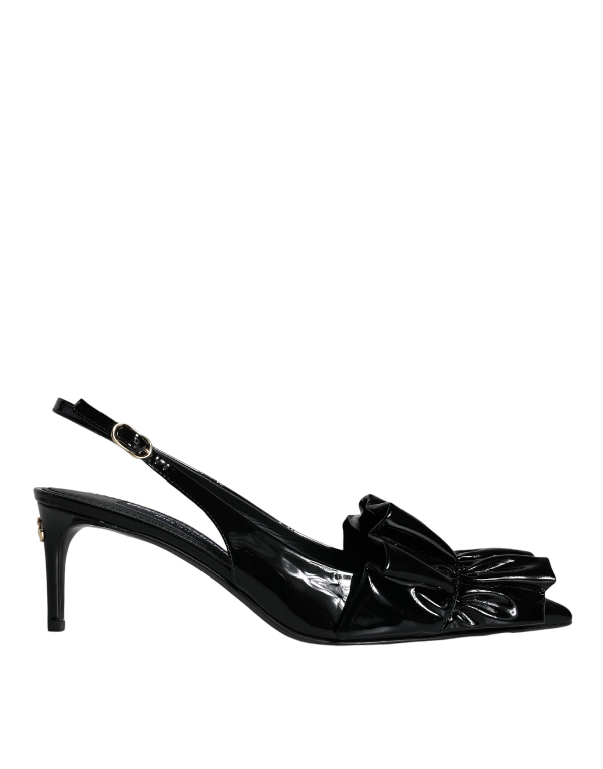 Dolce & Gabbana Schwarze Lackleder Slingback-Pumps