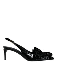 Dolce & Gabbana Schwarze Lackleder Slingback-Pumps