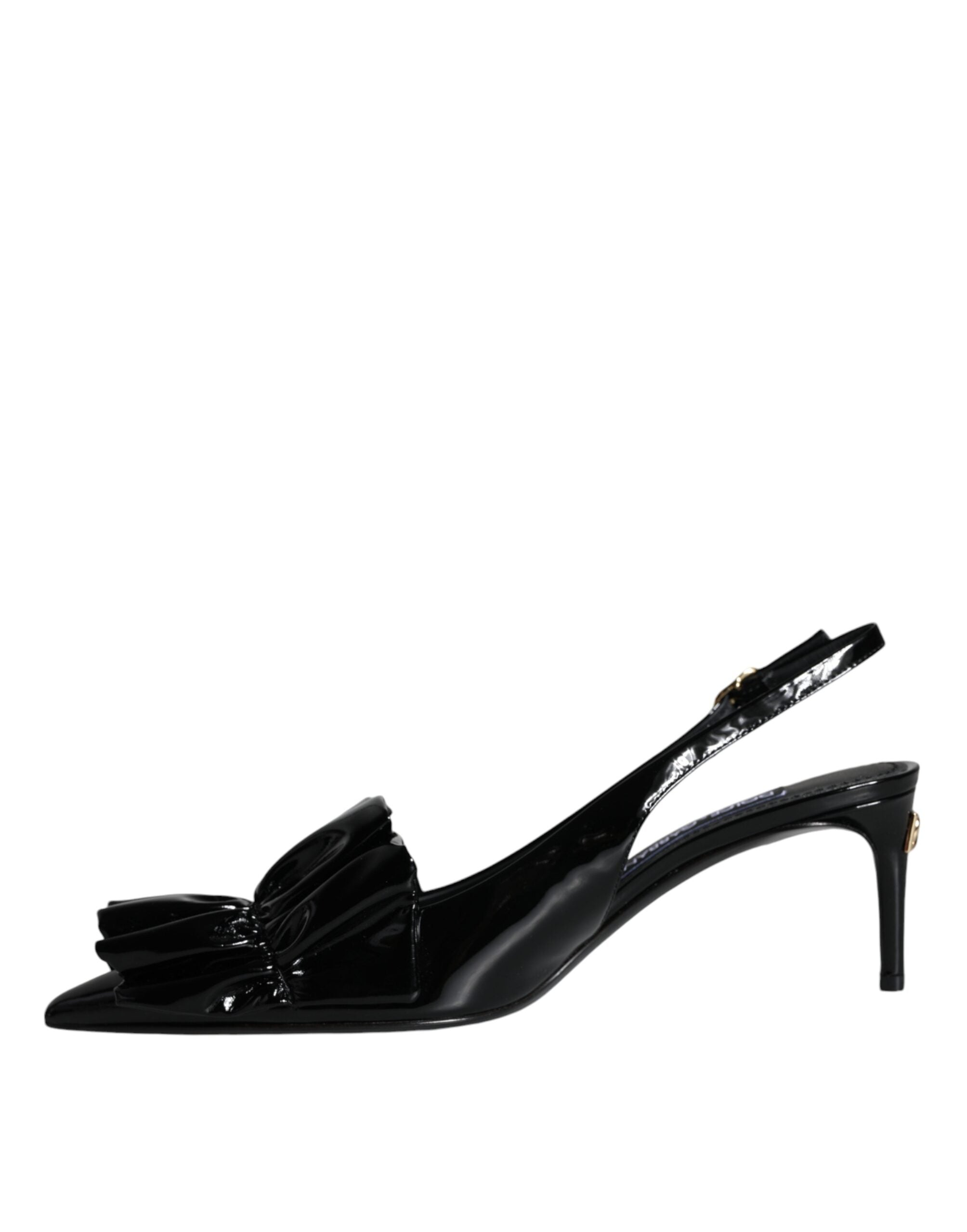 Dolce & Gabbana Schwarze Lackleder Slingback-Pumps