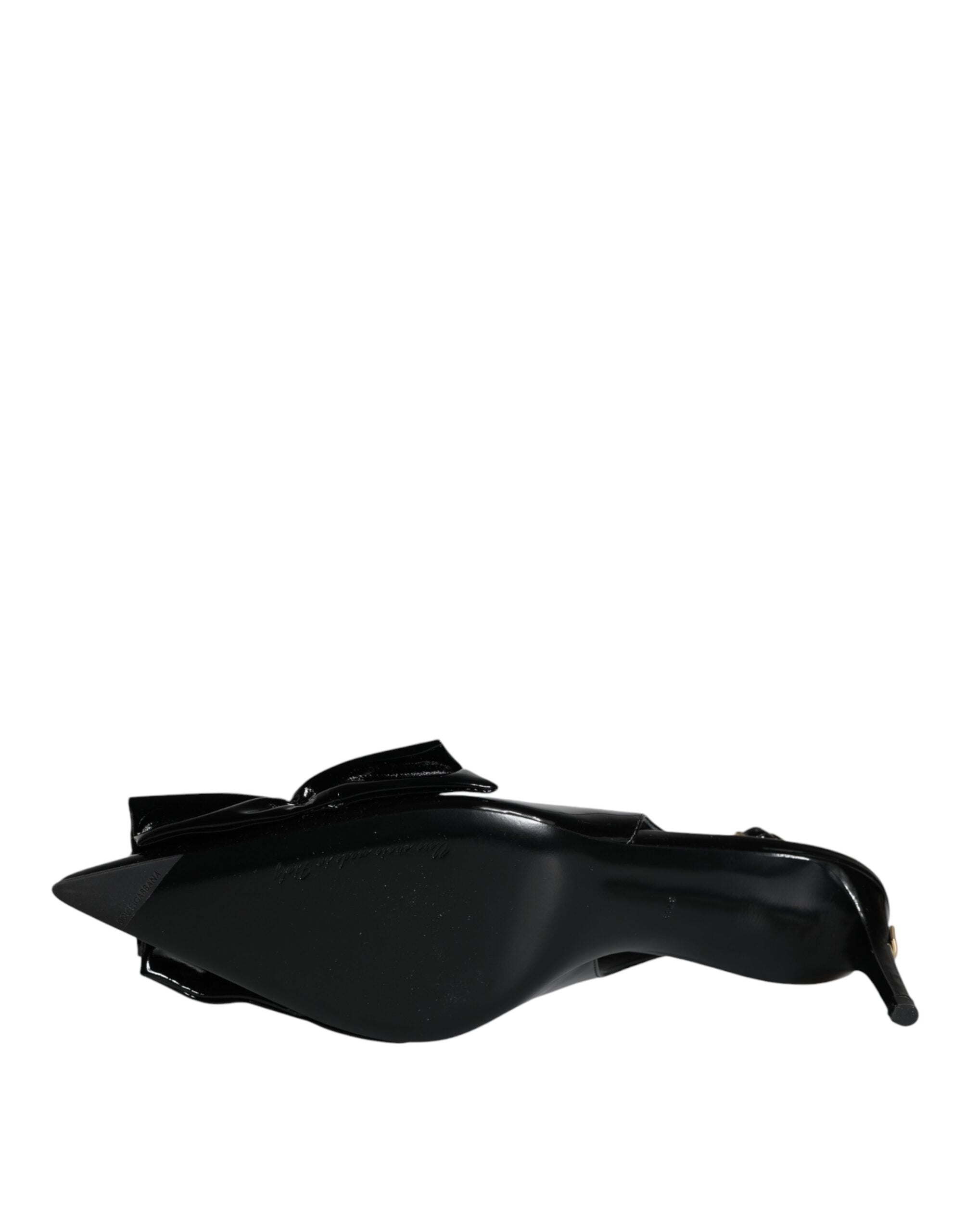 Dolce & Gabbana Schwarze Lackleder Slingback-Pumps