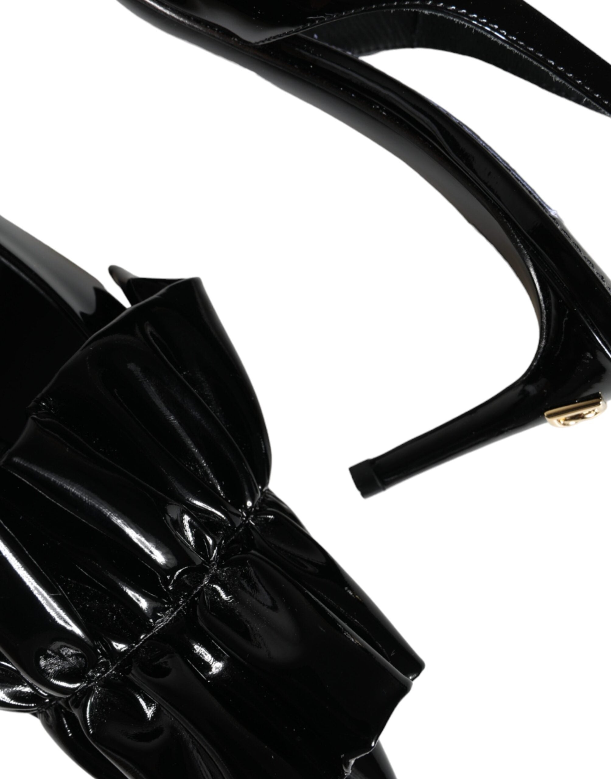 Dolce & Gabbana Schwarze Lackleder Slingback-Pumps