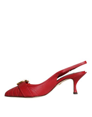 Dolce & Gabbana Rote Devotion Slingback-Pumps aus Leder