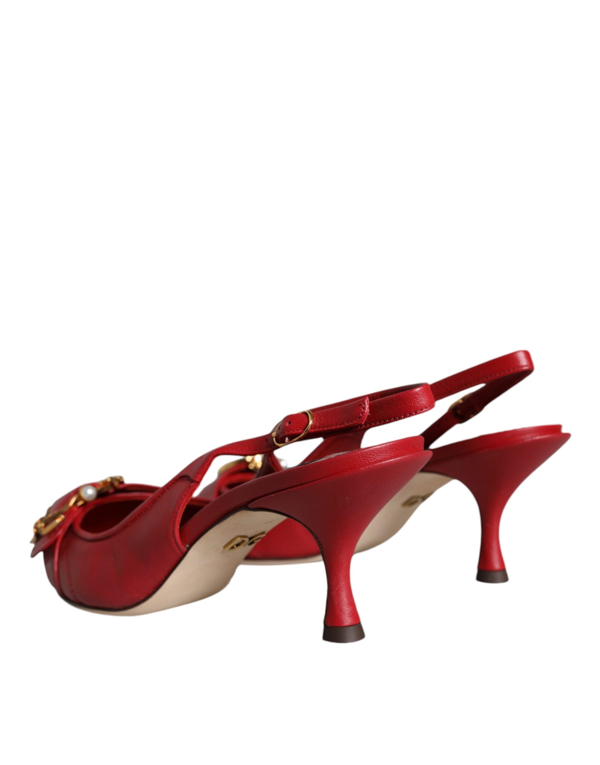 Dolce & Gabbana Rote Devotion Slingback-Pumps aus Leder