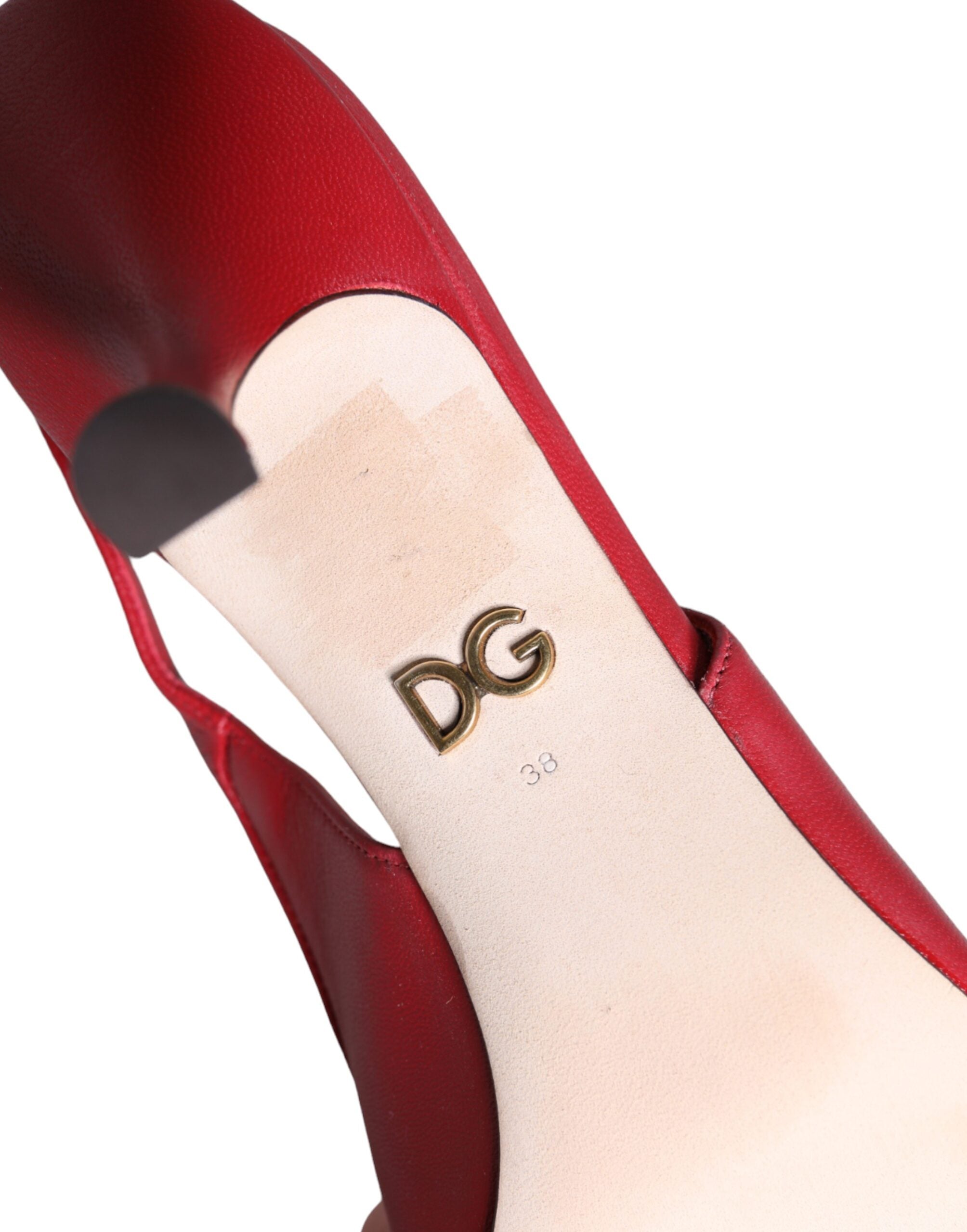 Dolce & Gabbana Rote Devotion Slingback-Pumps aus Leder
