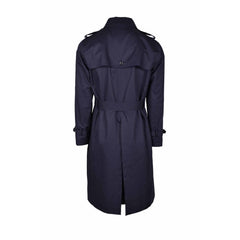 Aquascutum Blauer Baumwoll-Trenchcoat für Herren