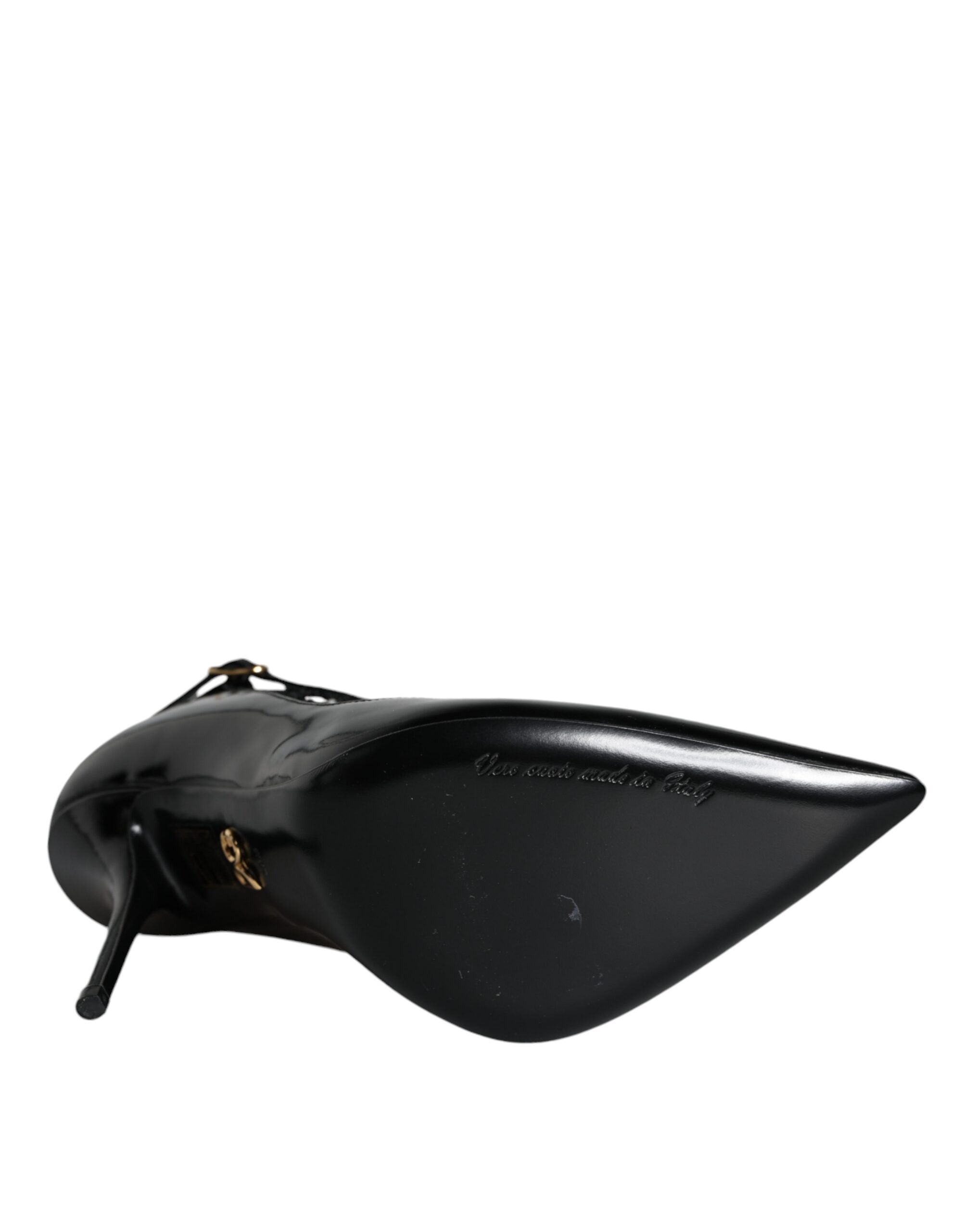 Dolce & Gabbana Schwarze Mesh Lackleder Pumps Schuhe