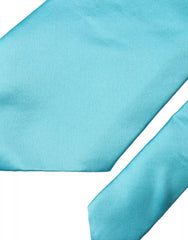 Dolce & Gabbana Light Blue Satinseide Breite Verstellbare Herrenkrawatte