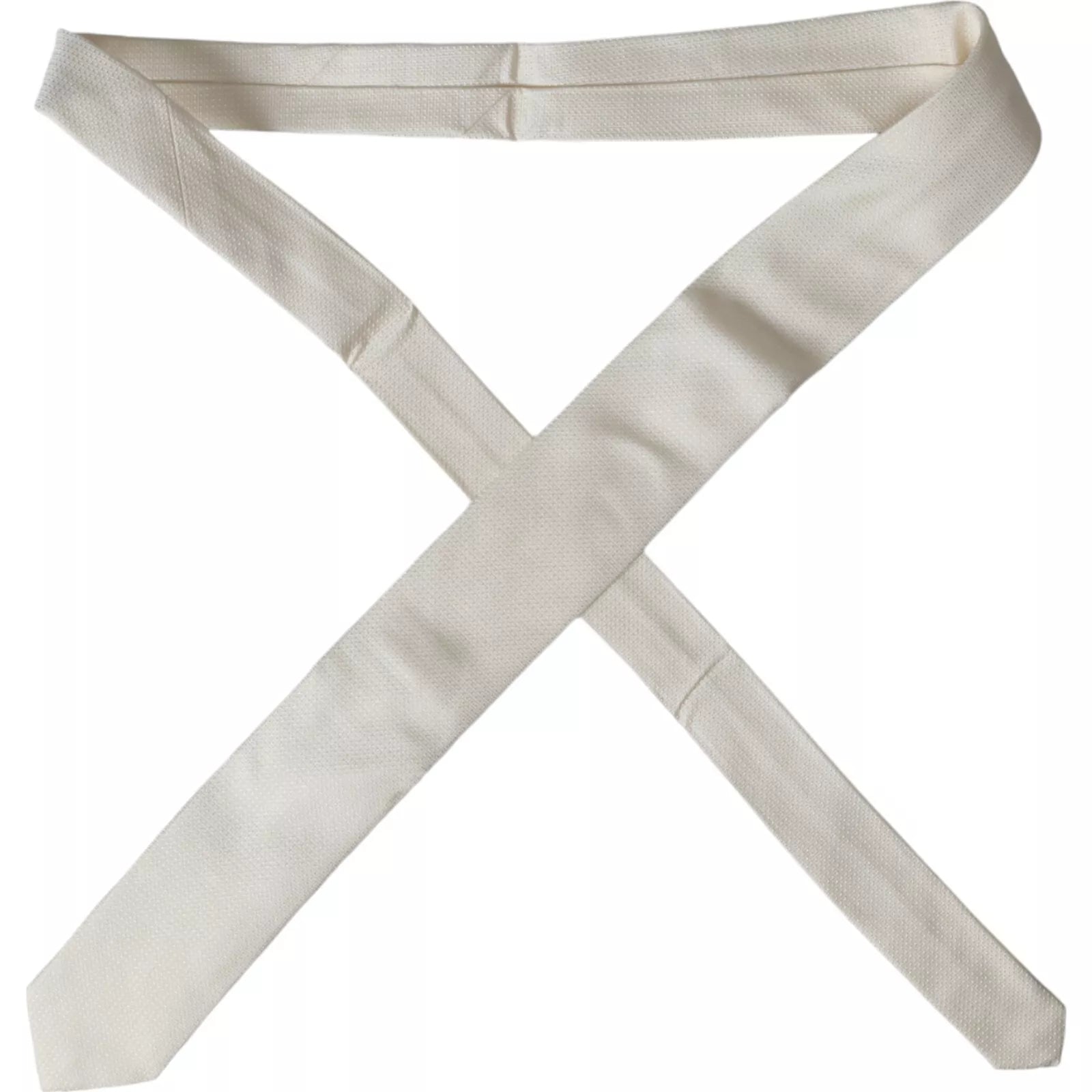 Dolce & Gabbana Off-White Gemusterte Seidenkrawatte, klassisch, verstellbar