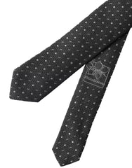 Dolce & Gabbana Schwarze Seidenkrawatte mit verstellbaren Punkten für Herren