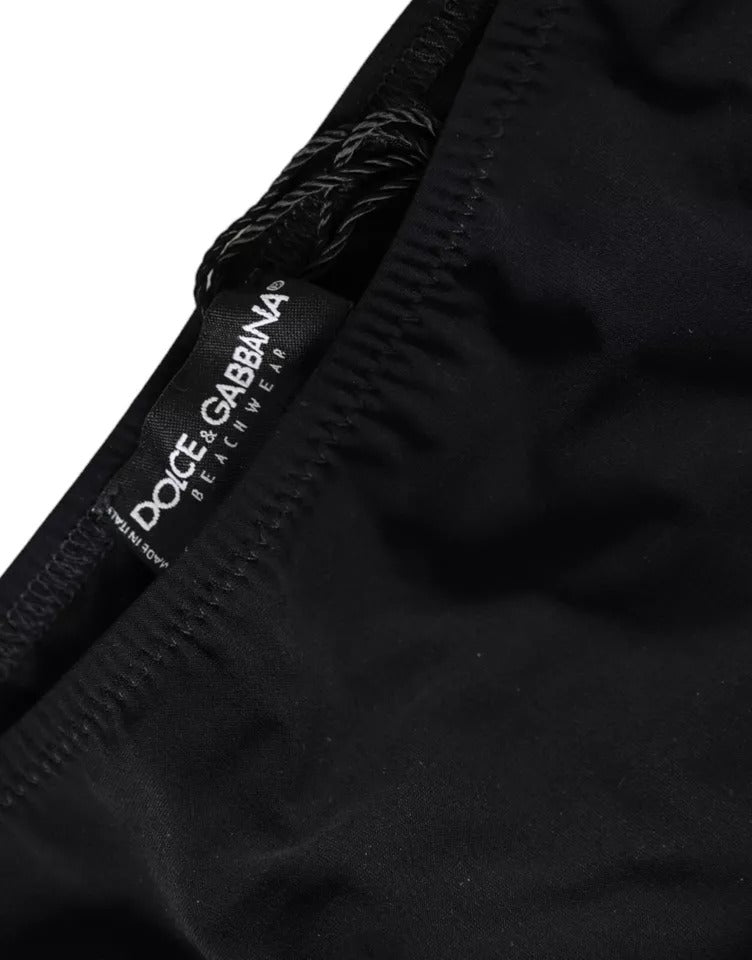 Dolce & Gabbana Schwarze Nylon-Bademoden-Bikinihose