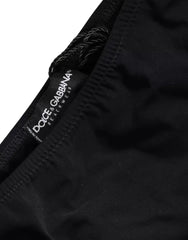 Dolce & Gabbana Schwarze Nylon-Bademoden-Bikinihose