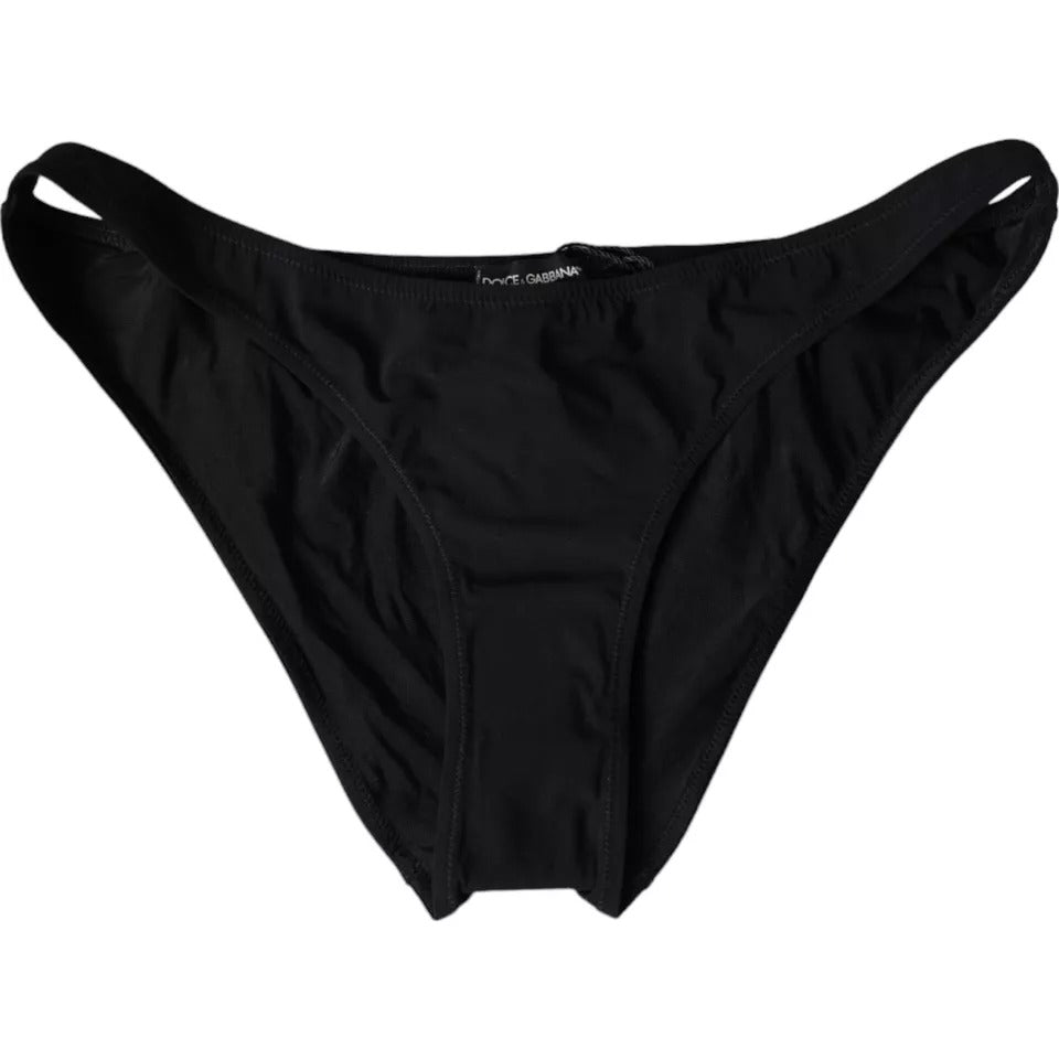 Dolce & Gabbana Schwarze Nylon-Bademoden-Bikinihose