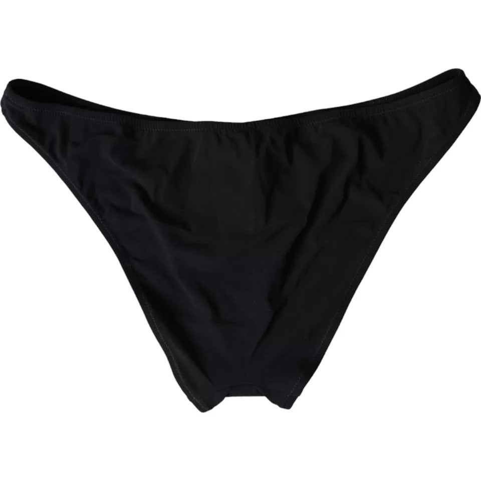 Dolce & Gabbana Schwarze Nylon-Bademoden-Bikinihose
