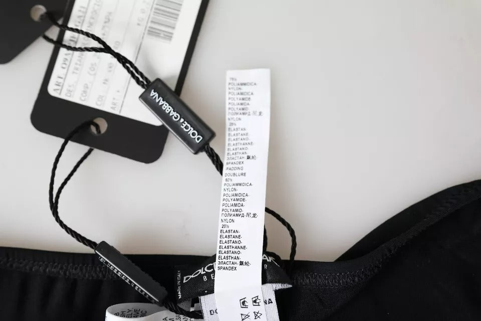 Dolce & Gabbana Schwarze Nylon-Bademoden-Bikinihose