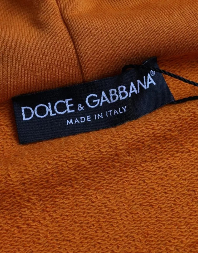 Dolce & Gabbana Oranje Hooded Pullover Sweatshirt Trui