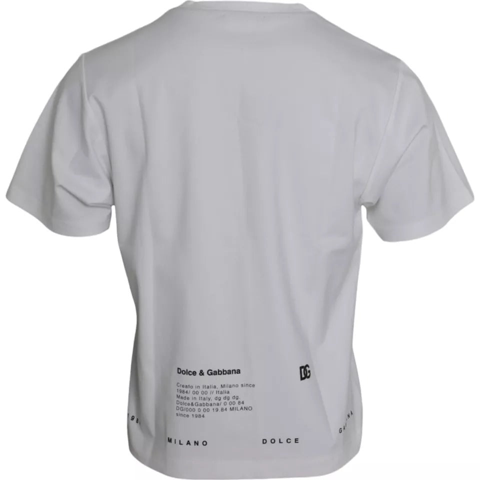 Dolce & Gabbana Weißes T-Shirt für Herren mit roten Lippen