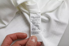 Dolce & Gabbana Weißes T-Shirt für Herren mit roten Lippen