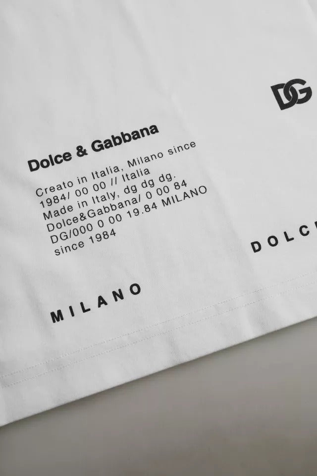 Dolce & Gabbana Weißes T-Shirt für Herren mit roten Lippen