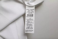 Dolce & Gabbana weißes Baumwoll-T-Shirt mit Rundhalsausschnitt und kurzen Ärmeln