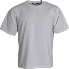 Dolce & Gabbana weißes Baumwoll-T-Shirt mit Rundhalsausschnitt und kurzen Ärmeln