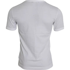Dolce & Gabbana White King Of Love Rundhals-T-Shirt mit kurzen Ärmeln