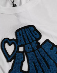 Dolce & Gabbana White King Of Love Rundhals-T-Shirt mit kurzen Ärmeln
