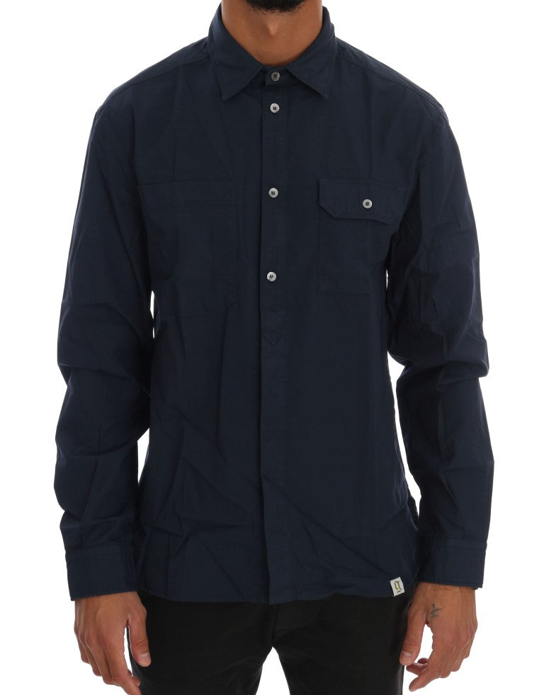 John Galliano Blauw Casual Katoenen Overhemd met Lange Mouwen